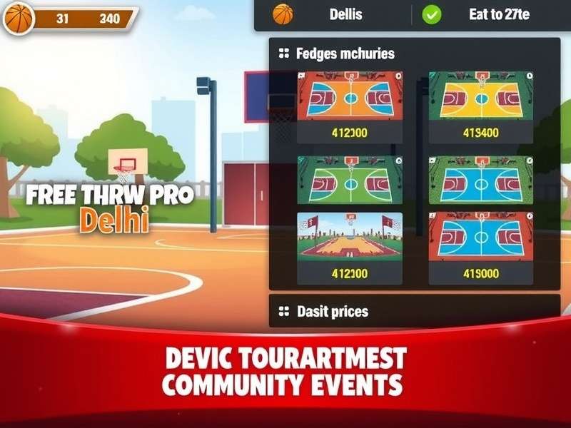 Indian Free Throw Pro progression system showing different basketball courts